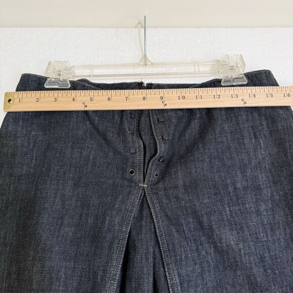 Gucci Denim Skirt with Lace-Up Front Detail Size 44 Dark Denim Missing Laces - Picture 13 of 13